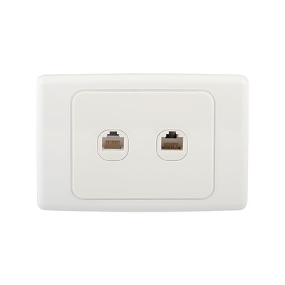 DETA Cat 6 Double Ethernet RJ45 Outlet