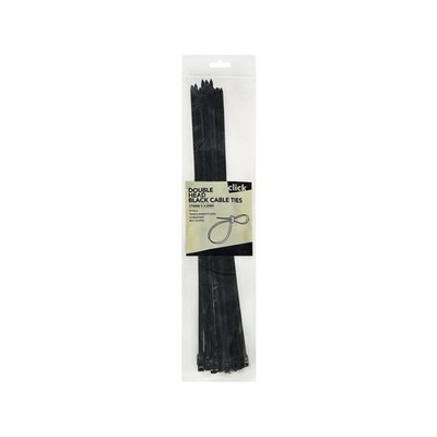 Click 370mm Black Double Headed Cable Tie - 25 pieces Car Wiring Adapter