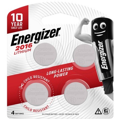 Energizer 2016 Lithium Coin Battery - 4 pieces