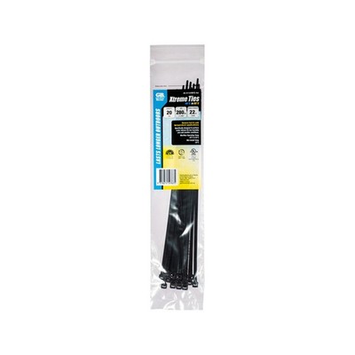 Gardner Bender 280 x 4.3mm Black Xtreme Cable Ties - 20 pieces Car Wiring