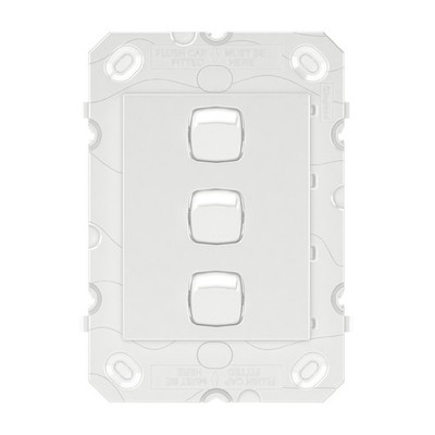 HPM ARTEOR 3 Gang Wall Switch - Grid Only - White