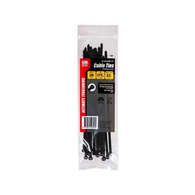 Gardner Bender 177mm Black Precise Lock Cable Ties - 20 pieces Car Wiring