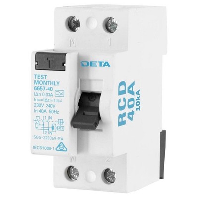 DETA 40A Residual Current Operated Circuit Breaker Without Integral Overcurrent
