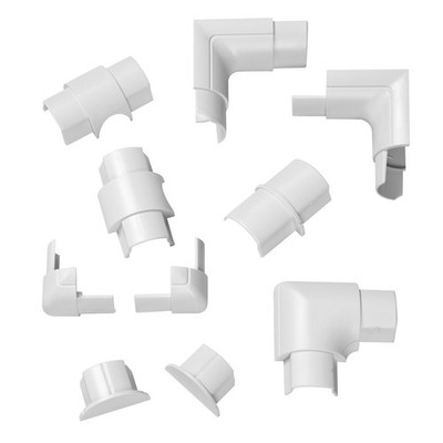 D-Line 30 x 15mm White 10 Piece Smooth Fit Cable Cover Accessories Bends Connect
