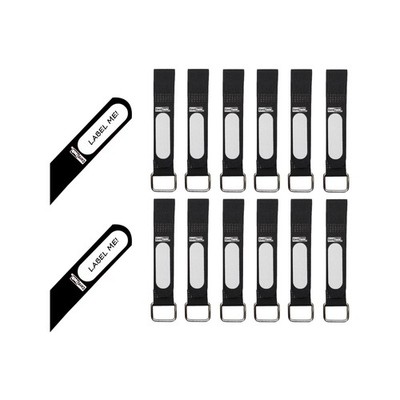 CordTech Reusable Label Straps With Buckle - 12 pieces