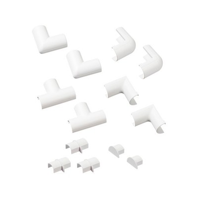 D-Line 13 Piece 20 x 10mm White Clip Over Cable Cover Accessory Kit Car Wiring