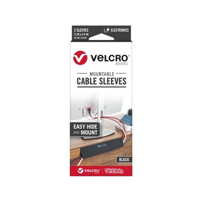 VELCRO Brand 30 x 14.6cm Black Mountable Cable Sleeves - 2 pieces Car Wiring