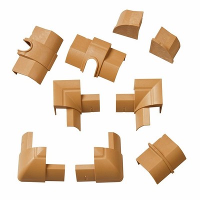 D-Line 22 x 22mm Wood Finish 9 Pieces Smooth Fit Cable Cover Accessories Bends C