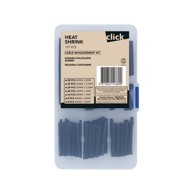 Click Heatshrink Cable Management Kit - 127 Pieces Car Wiring Adapter