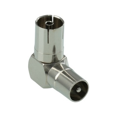 Antsig Adaptor 75 OHM Plug to 75 OHM Socket Right Angle 2 pcs