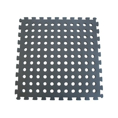 Black 50 x 50cm Interlocking Foam Mat with Holes - 4 pieces