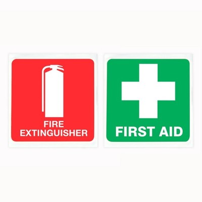 Sandleford First Aid And Fire Extinguisher Sign PVC Sticker