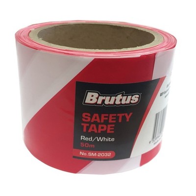 Brutus 75mm x 50m Red And White Safety Tape