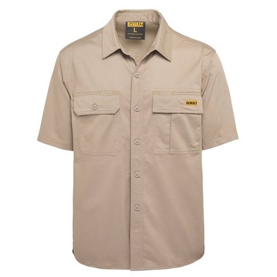 NEWDEWALT Khaki Basalt Short Sleeve Button Up Shirt Size L