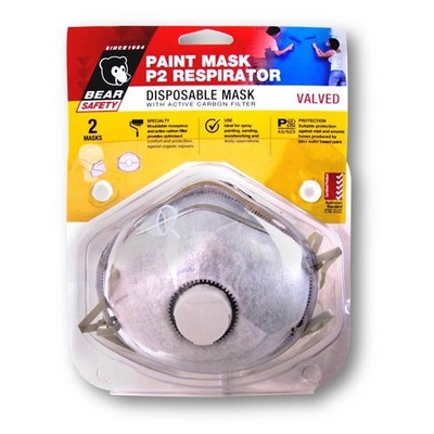 Bear Disposable Paint Mask With Active Carbon Filter And Valve - 2 pieces