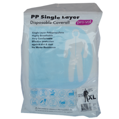 Pro-Val PP Single Layer Disposable Coverall - Size XL