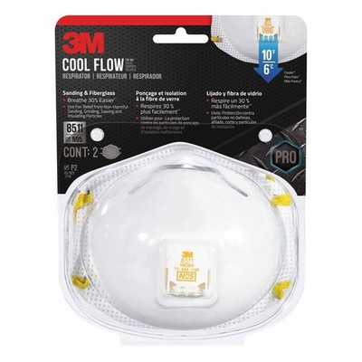 3M P2 Particulate Sanding And Fibreglass Valved Respirators - 2 pieces
