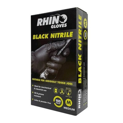 Rhino Gloves Medium Nitrile Disposable Gloves - 100 pieces