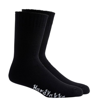 Hard Yakka Men's Black 2 Pack Bamboo Work Socks - Size 7-12