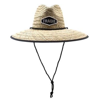 Tradie Black Straw Hat