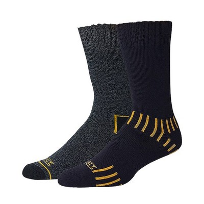 DEWALT Work Cotton Socks Crew Size 10-13 - Pack of 2
