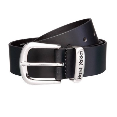 Hard Yakka Black Leather And Brass Buckle Belt - Size 102