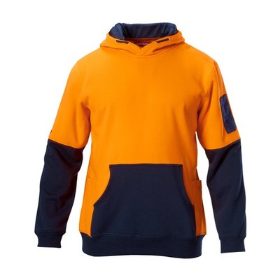 Hard Yakka Orange/Navy Hi Vis Hoodie - Size XL