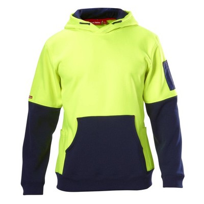 Hard Yakka Yellow Navy Hi-Vis Fleece Jumper - Size 3XL Workwear