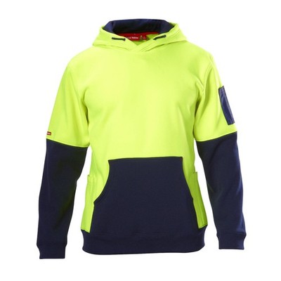 Hard Yakka Yellow/Navy Hi Vis Hoodie - Size 2XL