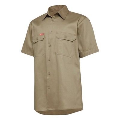 Hard Yakka Khaki Core Vented Long Sleeve Cotton Shirt - Size 3XL