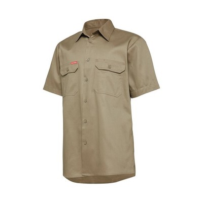 Hard Yakka Khaki Core Lightweight Vented Short Sleeve Shirt - Size M