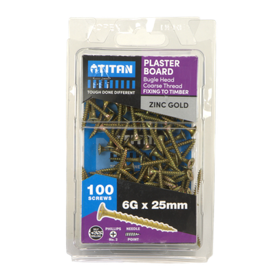 Titan 6G x 25mm Plasterboard Screw - 100 pieces
