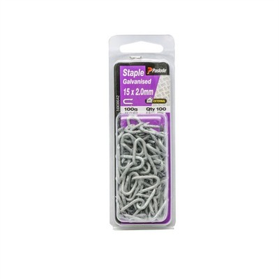 Paslode 15 x 2.0mm 100g Galvanised Staple Nail - 100 pieces