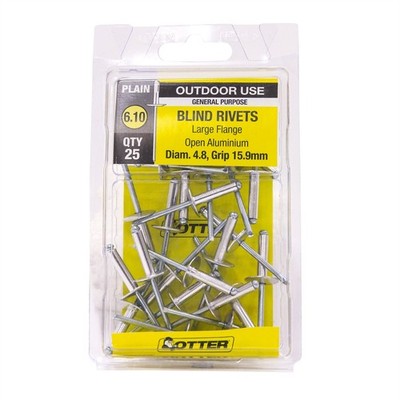 Otter 4.8 x 15.9mm Large Flange Aluminium Rivets - 25 pieces