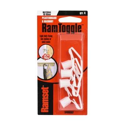 Ramset 8 x 16mm Nylon RamToggle - 4 pieces