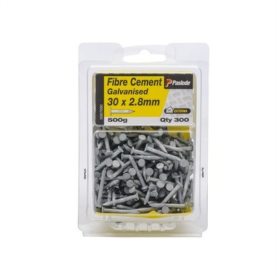 Paslode 30 x 2.8mm 500g Galvanised Fibre Cement Nails - 300 pieces