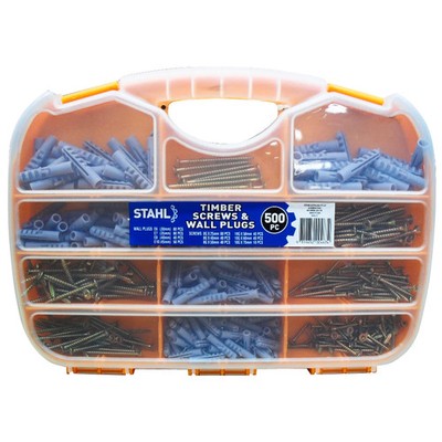 Stahl 500 Piece Wall Plug And Screw Pack