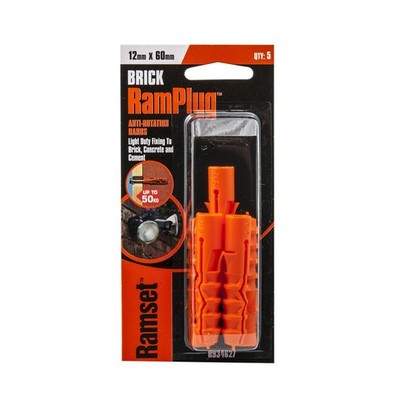 Ramset 12 x 60mm RamPlug Nylon Anchor - 5 pieces