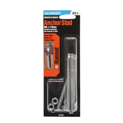Ramset M8 x 110mm Galvanised Anchor Stud - 4 pieces