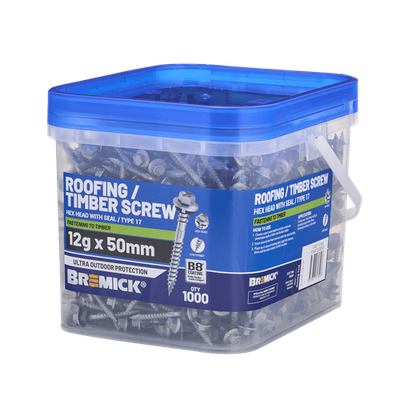 Bremick 12g x 50mm B8 Hex Roofing Screw - 1000 Box