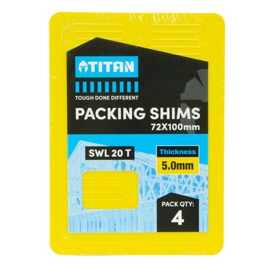 Titan 5 x 72 x 100mm 4 Piece Yellow Shim Packing 2 pcs