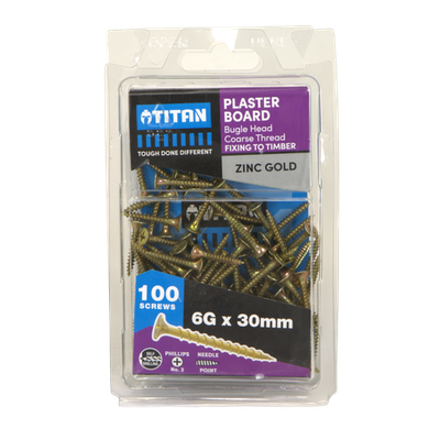 Titan 6G x 30mm PH2 Plasterboard Screw - 100 pieces