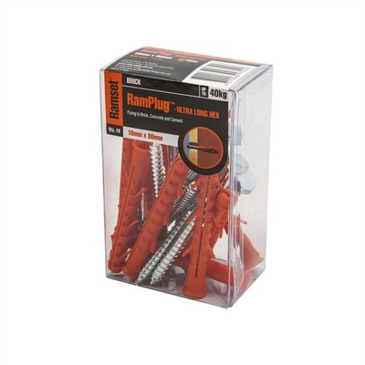 Ramset 10 x 80mm Ultra-Long Hex Anchor RamPug - 10 pieces