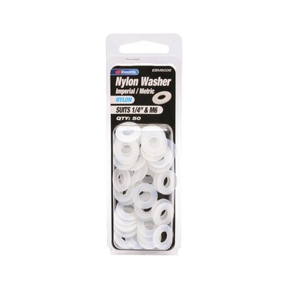 Zenith 1/4" And M6 Nylon Washer - 50 pieces
