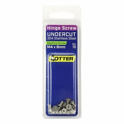 Otter M4 x 8mm Undercut Stainless Steel 304 Hinge Screws 2 pcs