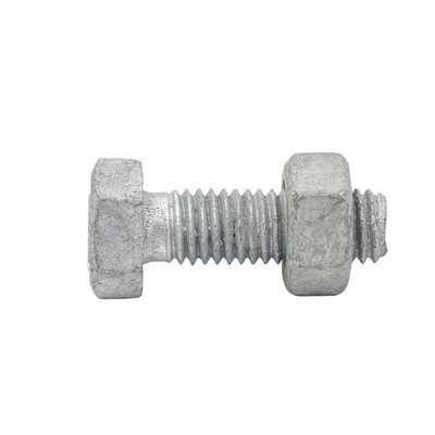 Zenith M8 x 25mm Hot Dipped Galvanised Hex Head Bolt And Nut 10 pcs