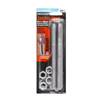 Ramset M12 x 160mm Galvanised Anchor Stud - 4 pieces