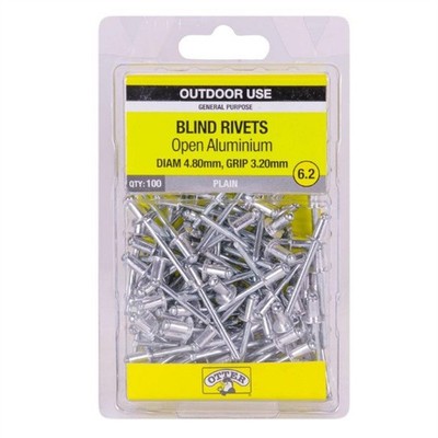 Otter 4.8 x 3.2mm Open Aluminium Blind Rivets - 100 pieces