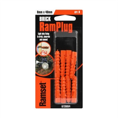 Ramset 8 x 40mm Nylon RamPlug Anchor 2 pcs