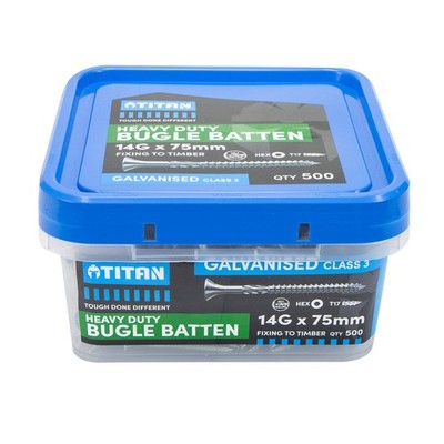 Titan 14G x 75mm CL3 Gal Bugle Batten Screw - 500 pieces